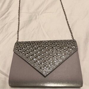 Jessica McClintock Silver Shoulder Bag